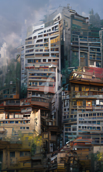 Arte digital titulada "Edificios CXV" por Paco Fuente, Obra de arte original, Foto-montaje