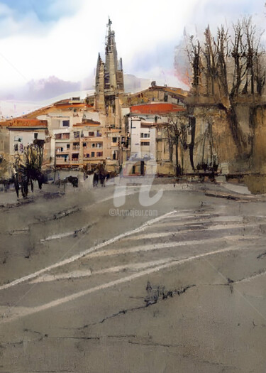 Digital Arts titled "Burgos - Plaza de V…" by Paco Fuente, Original Artwork, Photo Montage