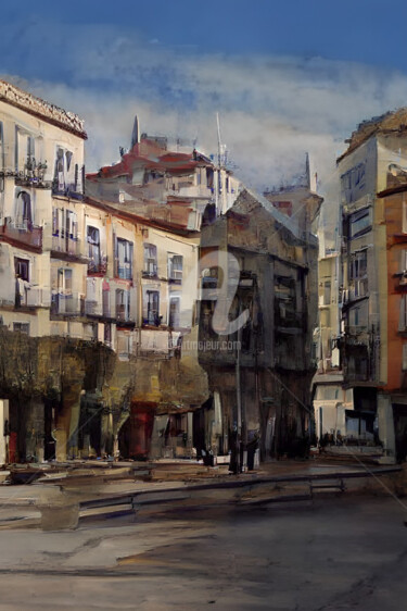 Arte digital titulada "Burgos - Rincón en…" por Paco Fuente, Obra de arte original, Foto-montaje