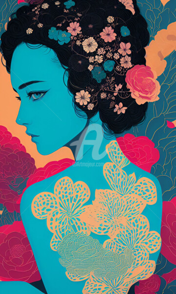 Arte digital titulada "Mujer #71" por Paco Fuente, Obra de arte original, Foto-montaje
