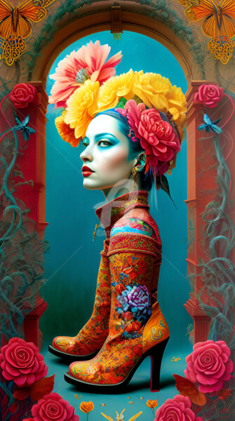 Arte digital titulada "Mujer VII" por Paco Fuente, Obra de arte original, Foto-montaje
