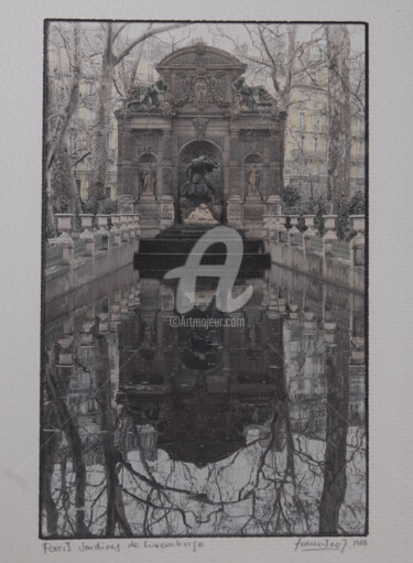 Photography titled "Jardines de Luxembu…" by Paco Fuente, Original Artwork, Analog photography Mounted on Cardboard