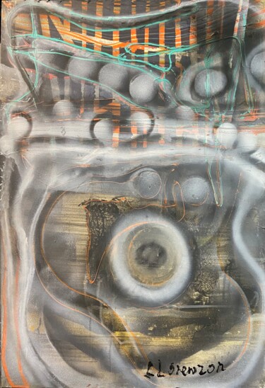 Pintura intitulada "Abstracción 2012 Re…" por Paco Llorens, Obras de arte originais, Acrílico Montado em Painel de madeira