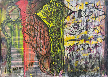 Pintura titulada "Abstracción 2015 Re…" por Paco Llorens, Obra de arte original, Acrílico Montado en Panel de madera