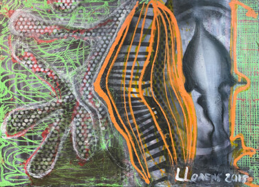 Картина под названием "Abstracción 2015 Re…" - Paco Llorens, Подлинное произведение искусства, Акрил Установлен на Деревянна…