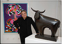 Peinture intitulée "Paco et son taureau" par Paco Sagasta, Œuvre d'art originale