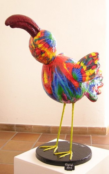 Peinture intitulée "Trpical bird" par Paco Sagasta, Œuvre d'art originale