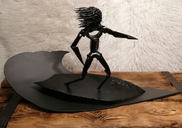 Escultura titulada "La bonne vague" por Pacom, Obra de arte original, Metales