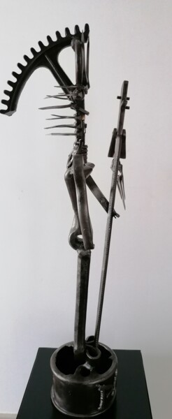 Skulptur mit dem Titel "Guerrier Massaï" von Pacom, Original-Kunstwerk, Metalle