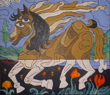 Pintura titulada "Caballo" por Paco Melendez, Obra de arte original