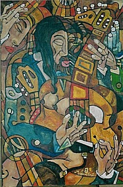 Pintura titulada "TOCANDO" por Paco Melendez, Obra de arte original