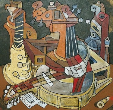 Pintura titulada "INSTRUMENTO CUBISTA" por Paco Melendez, Obra de arte original