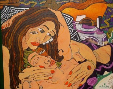 Pintura titulada "En tus brazos" por Paco Melendez, Obra de arte original