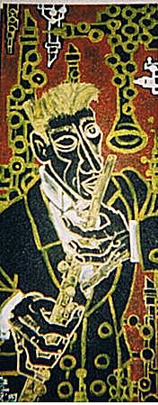 Pintura titulada "SAXOFONISTA" por Paco Melendez, Obra de arte original