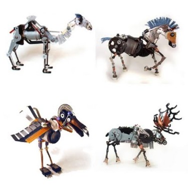 Installation intitulée "Robots con robotica…" par Pacori, Œuvre d'art originale