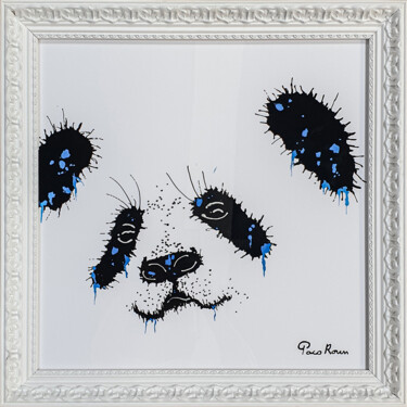 Pittura intitolato "Funny Blue Pandy" da Pacoroum, Opera d'arte originale, Acrilico Montato su Plexiglass