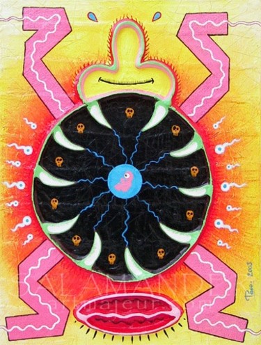 Peinture intitulée "FECONDITE" par Paco Salamander, Œuvre d'art originale, Huile