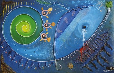 Peinture intitulée "REMORA" par Paco Salamander, Œuvre d'art originale, Huile