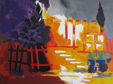 Peinture intitulée "portillon rouge" par Paddy, Œuvre d'art originale