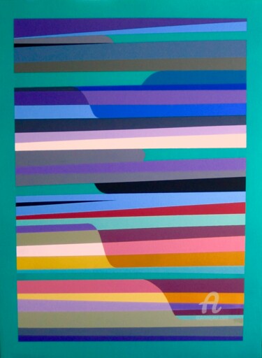 Malerei mit dem Titel "abstract rectangula…" von Paddy, Original-Kunstwerk, Acryl
