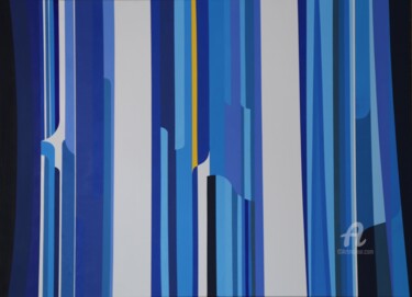 Peinture intitulée "symphonie en bleu" par Paddy, Œuvre d'art originale, Acrylique