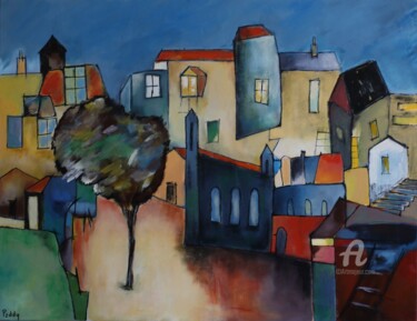 Painting titled "A la place d'un arb…" by Paddy, Original Artwork, Acrylic