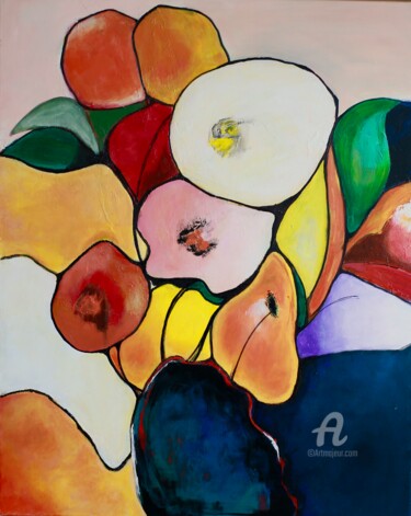 Pintura intitulada "Le bouquet 3ème var…" por Paddy, Obras de arte originais, Acrílico