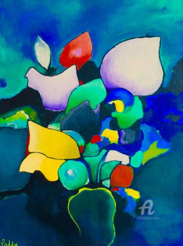 Malerei mit dem Titel "Le bouquet 4ème var…" von Paddy, Original-Kunstwerk, Acryl