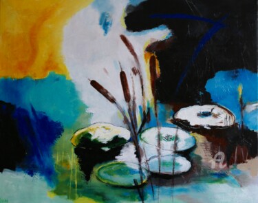 Peinture intitulée "La mare sans grenou…" par Paddy, Œuvre d'art originale, Acrylique