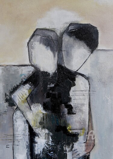 Painting titled "Rien que nous deux" by Paddy, Original Artwork, Acrylic