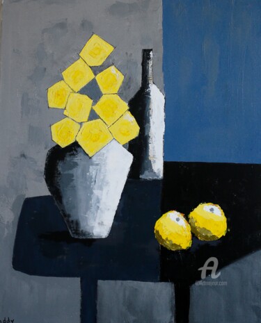 Peinture intitulée "Le bouquet jaune" par Paddy, Œuvre d'art originale, Acrylique