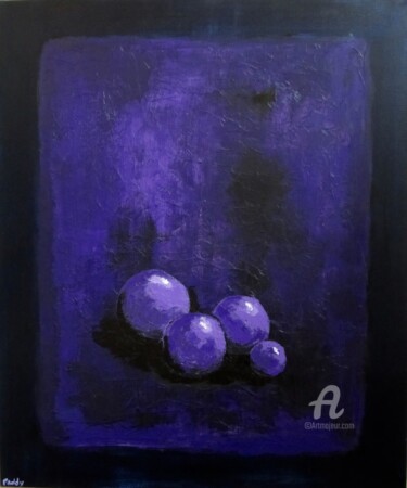 Painting titled "prunes brunes" by Paddy, Original Artwork, Acrylic