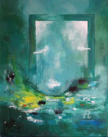 Painting titled "au delà du miroir" by Paddy, Original Artwork, Acrylic