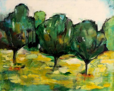 Painting titled "L'arbre qui cache l…" by Paddy, Original Artwork, Acrylic
