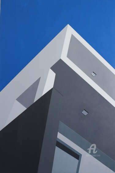 Painting titled "Architecture modern…" by Paddy, Original Artwork, Acrylic Mounted on Wood Stretcher frame