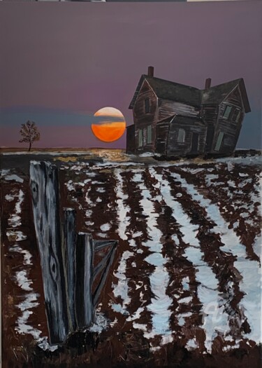 Картина под названием "Soleil d'hiver" - Paddy, Подлинное произведение искусства, Акрил Установлен на Деревянная рама для но…