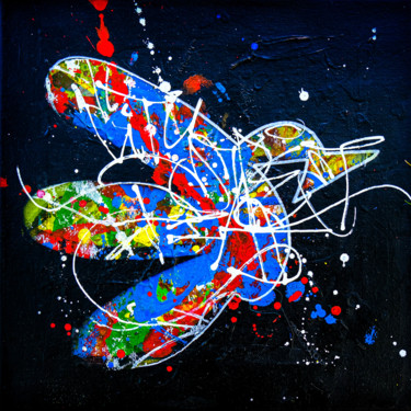 Картина под названием "Toile de Piaf #12" - Paf Le Piaf, Подлинное произведение искусства, Акрил Установлен на Деревянная ра…