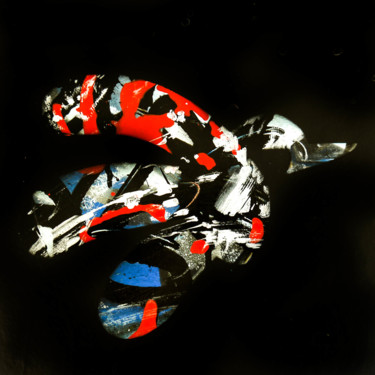 Картина под названием "Carreaux de Piaf #7" - Paf Le Piaf, Подлинное произведение искусства, Рисунок распылителем краски