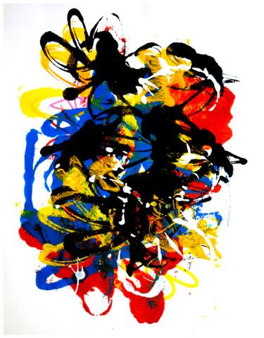 Картина под названием "Feuille de Piaf #4" - Paf Le Piaf, Подлинное произведение искусства, Акрил