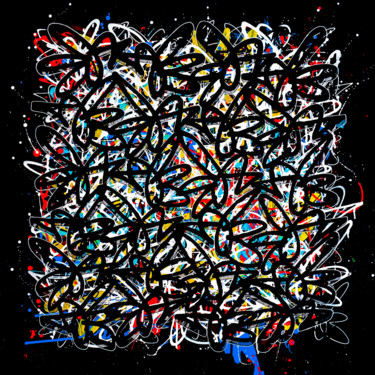 Malerei mit dem Titel "Toile de piaf #18" von Paf Le Piaf, Original-Kunstwerk, Tinte