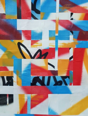 「Collage de Piafs Pr…」というタイトルの絵画 Paf Le Piafによって, オリジナルのアートワーク, コラージュ