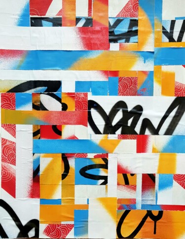 "Collage de Piafs Pr…" başlıklı Tablo Paf Le Piaf tarafından, Orijinal sanat, Kolaj