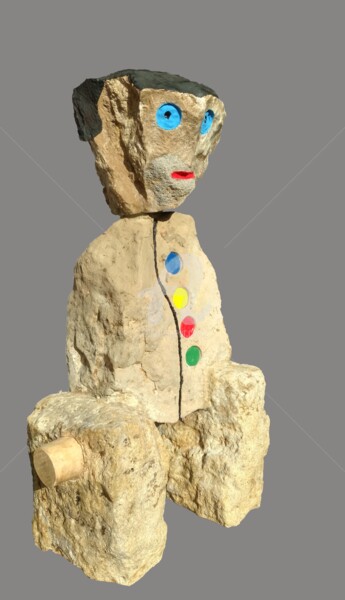 Sculpture titled "Pas de chocolat" by Pagès Du Pilou, Original Artwork, Stone