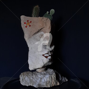 Escultura intitulada ""ANTRO-POT F"" por Pagès Du Pilou, Obras de arte originais, Pedra