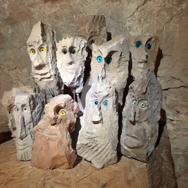 Sculpture titled ""La chorale"" by Pagès Du Pilou, Original Artwork, Stone