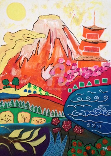 Pintura intitulada "Sakura" por Patricia Hertig, Obras de arte originais, Acrílico