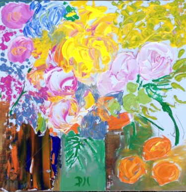 Peinture intitulée "flore" par Patricia Hertig, Œuvre d'art originale, Acrylique
