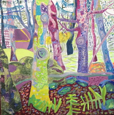 Schilderij getiteld "Enchanted  forest" door Patricia Hertig, Origineel Kunstwerk, Acryl