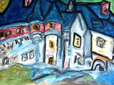 Painting titled "FRENCH CHATEAU" by Paige Gallery, Original Artwork, Oil