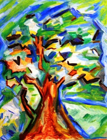 제목이 "THINKING TREE"인 미술작품 Paige Gallery로, 원작, 기름